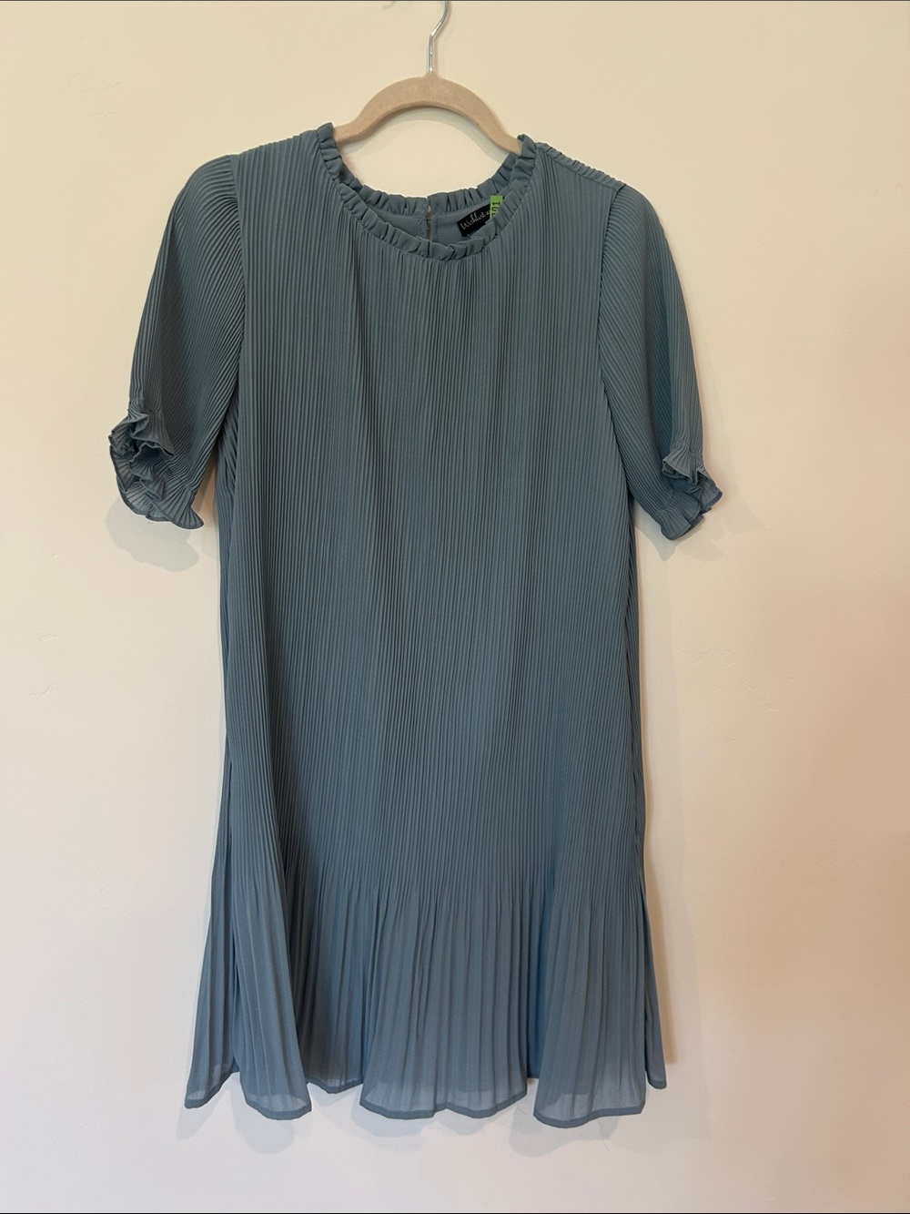 Light Blue Pleated Mini Dress